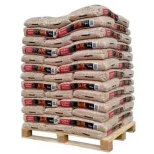 Premium Holzpellets auf Palette