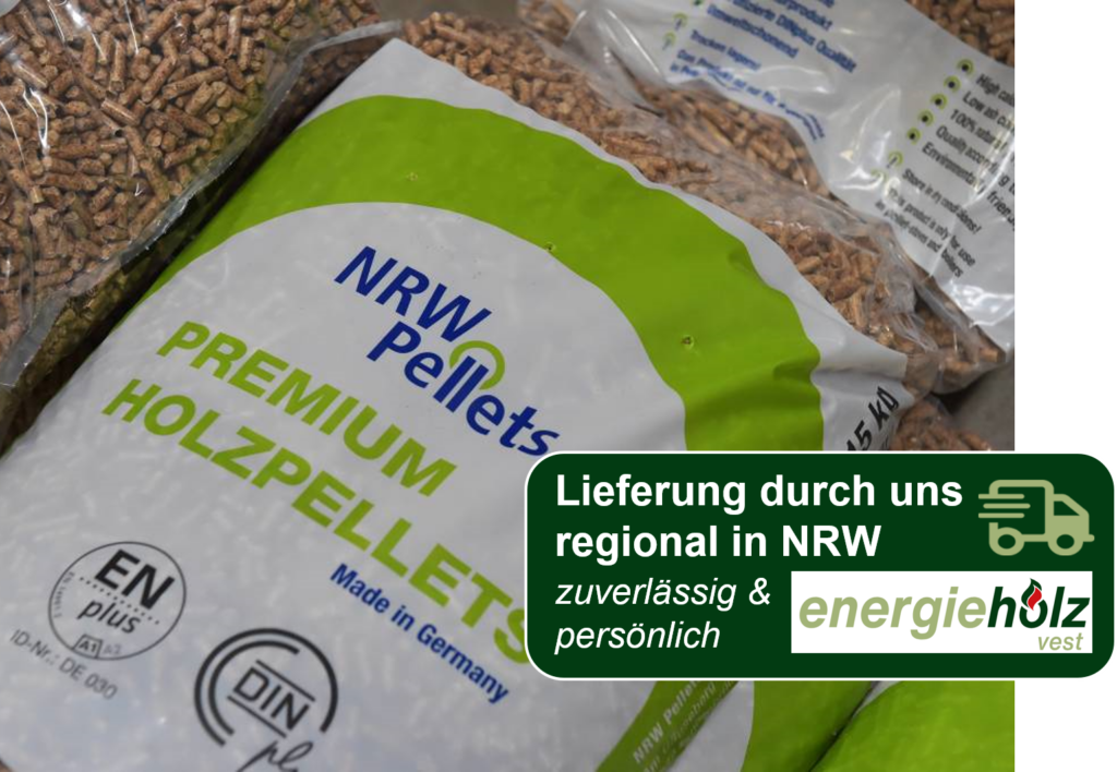 NRW Holzpellets Sackware auf Palette – 990 kg – DINplus
