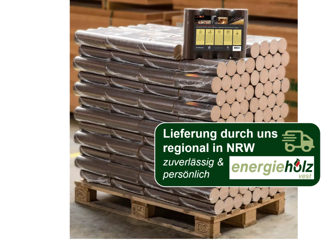 Pollmeier runde Buchenbriketts – Premiumqualität Plus