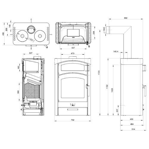 Kaminofen Austroflamm Pallas Back 9 kW – Bild 3