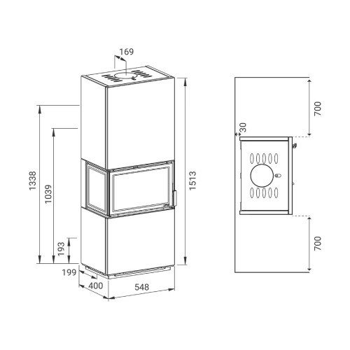 Kaminofen Lotus Visto 3 | 5,4 kW Speicherofen – Bild 4