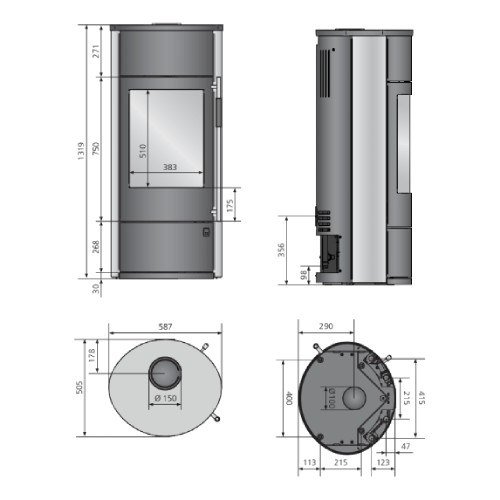Kaminofen Oranier Polar Neo Aqua 10 kW Wasserführend – Bild 5