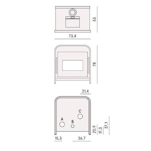Pelletofen Cadel Frame 9 Up-Twin 9,3 kW – Bild 4