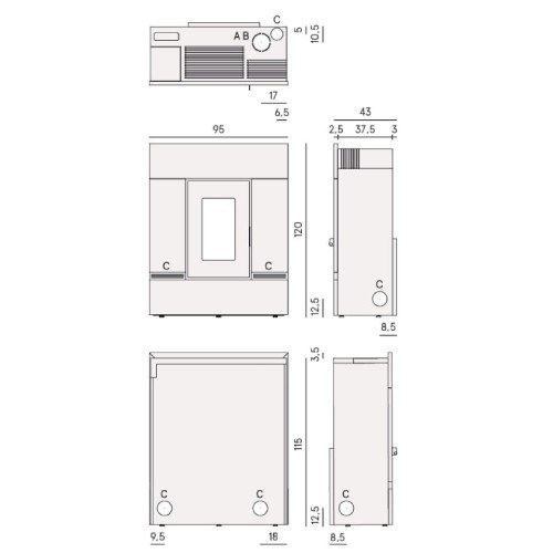 Pelletofen Cadel Mithos Plus 14 Up-Twin 14 kW – Bild 3