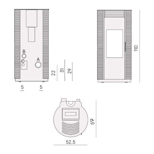 Pelletofen Cadel Spin Plus 9 Airtech Ps 8,5 kW – Bild 4