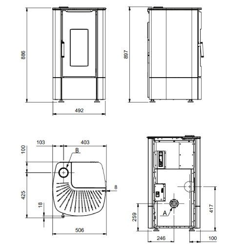 Pelletofen La Nordica Extraflame Angy Top 7 kW – Bild 3