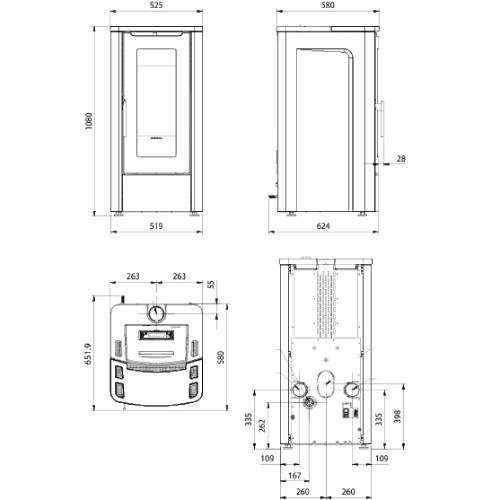 Pelletofen La Nordica Extraflame Teorema Plus 5.0 | 12 kW – Bild 3