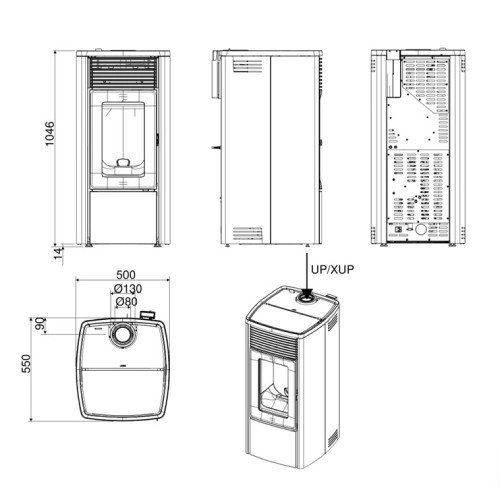 Pelletofen MCZ EGO Air Matic 8 XUP! M3+ Core 8 kW – Bild 3