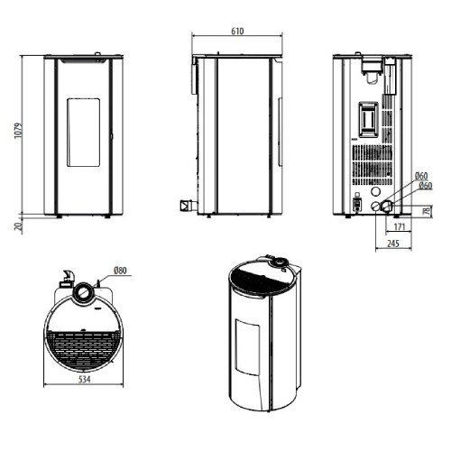 Pelletofen MCZ MINI Comfort Air 8 XUP! 8,1 kW – Bild 4