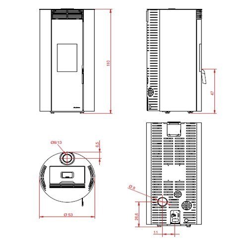 Pelletofen Palazzetti Ecofire Emily TC US 6 kW – Bild 3