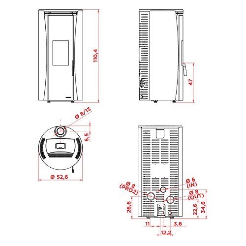 Pelletofen Palazzetti Ecofire Vivi TC US 9 kW – Bild 3