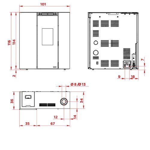 Pelletofen Palazzetti Tiffany Idro TC US 13 kW – Bild 3